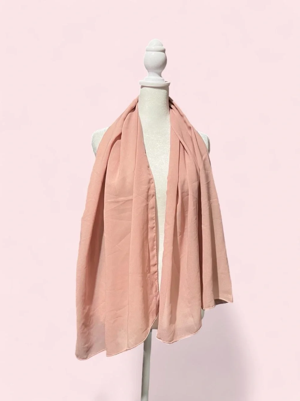 Light Pink Women's Scarf - Elegant Draped Wrap